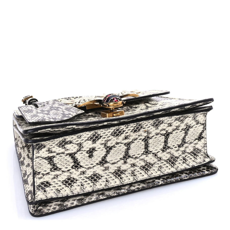 Gucci Snakeskin Sylvie Web Small Queen Margaret Top Handle Bag Roccia Natural Image 3
