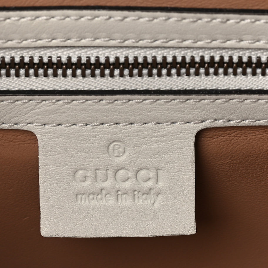 Gucci Snakeskin Sylvie Web Small Queen Margaret Top Handle Bag Roccia Natural Image 4