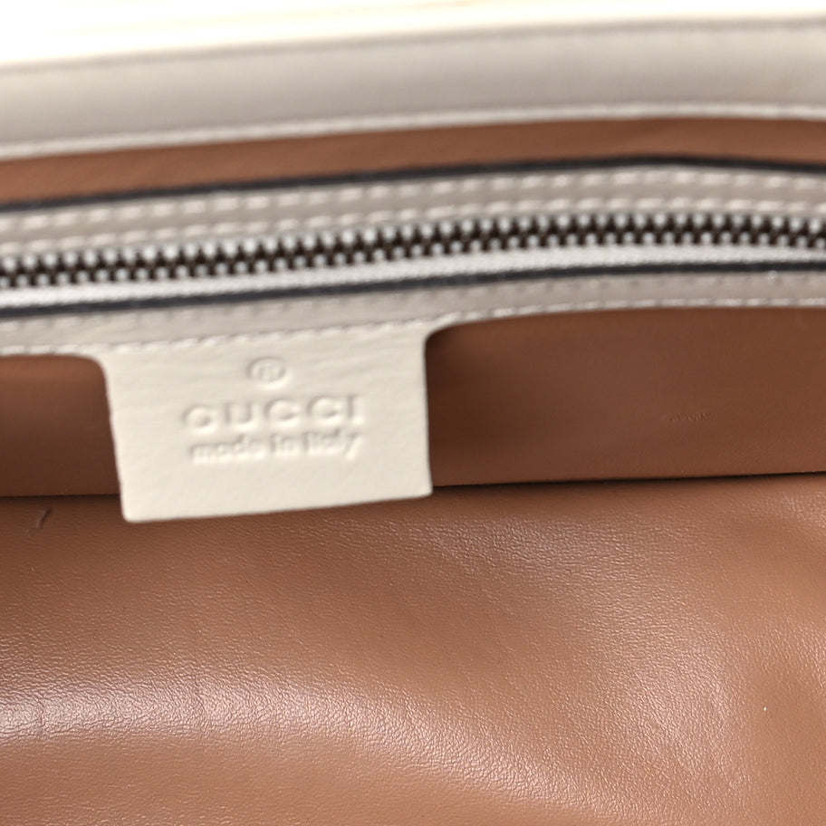 Gucci Snakeskin Sylvie Web Small Queen Margaret Top Handle Bag Roccia Natural Image 5