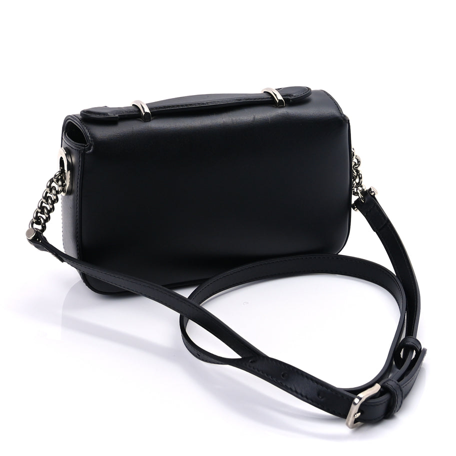 Gucci Senna Calfskin Petite GG Top Handle Shoulder Bag Black Image 2