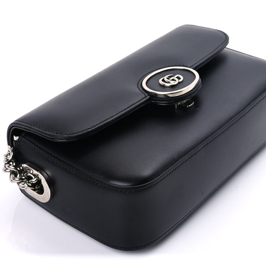 Gucci Senna Calfskin Petite GG Top Handle Shoulder Bag Black Image 7