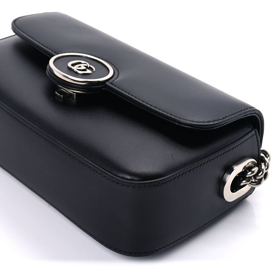 Gucci Senna Calfskin Petite GG Top Handle Shoulder Bag Black Image 8