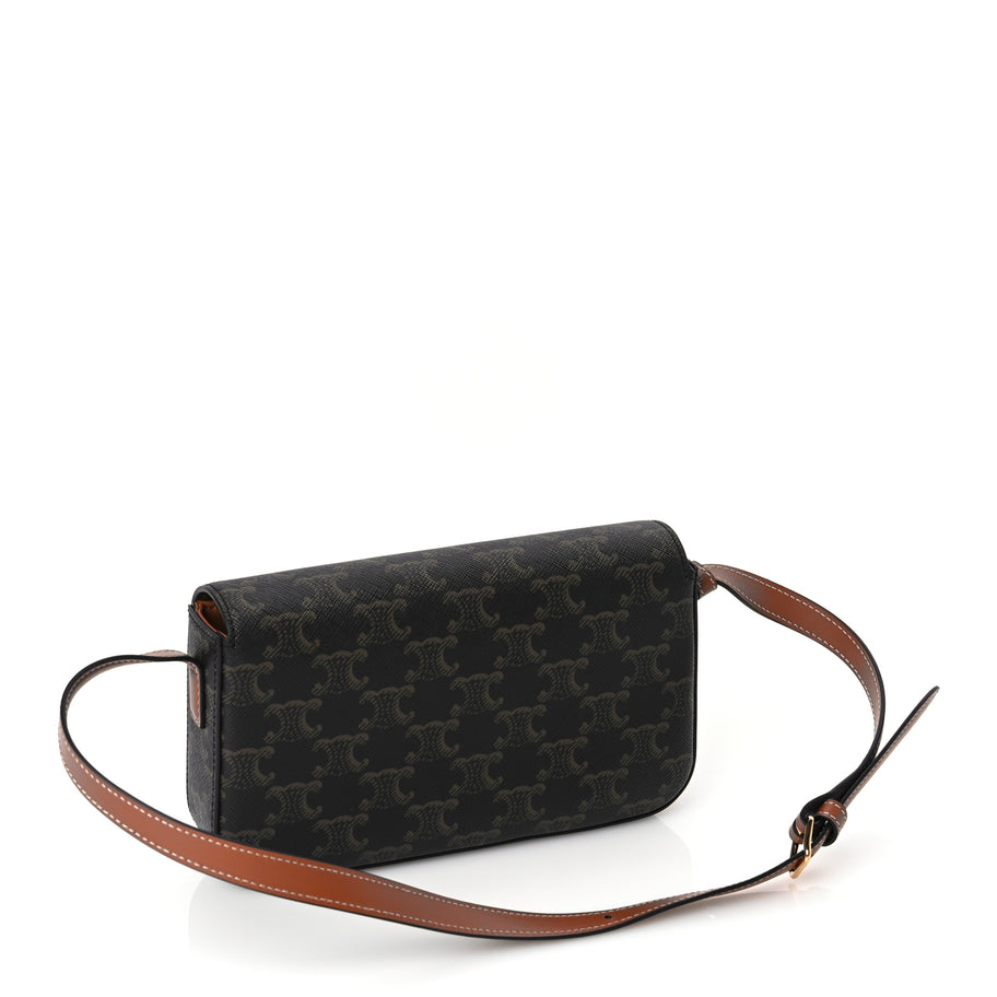 Celine Canvas Calfskin Triomphe Shoulder Bag Tan Image 2