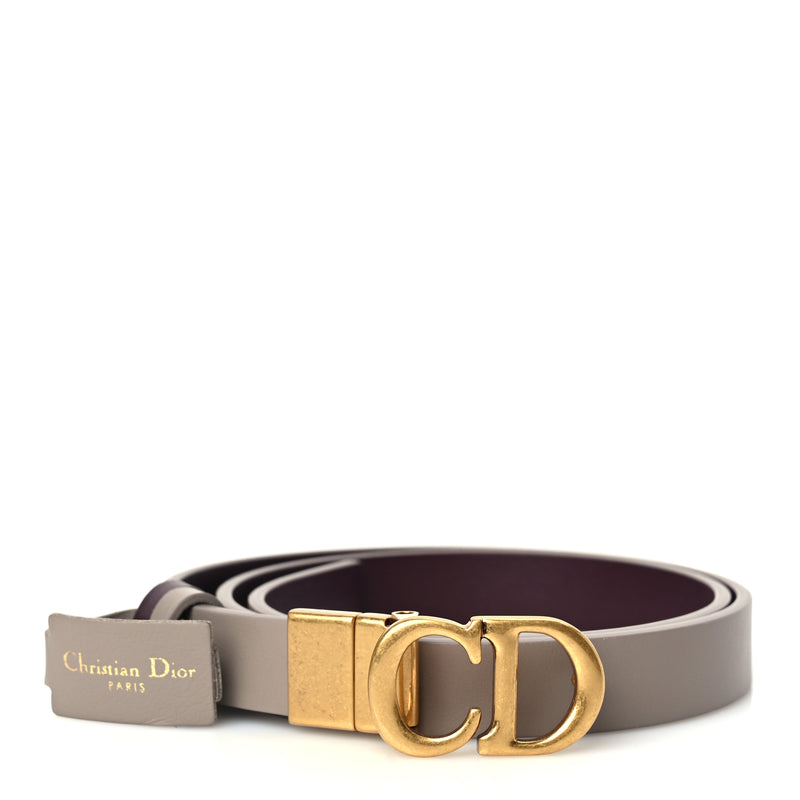  Christian Dior Calfskin Reversible Saddle Belt 75 30 Mauve Purple