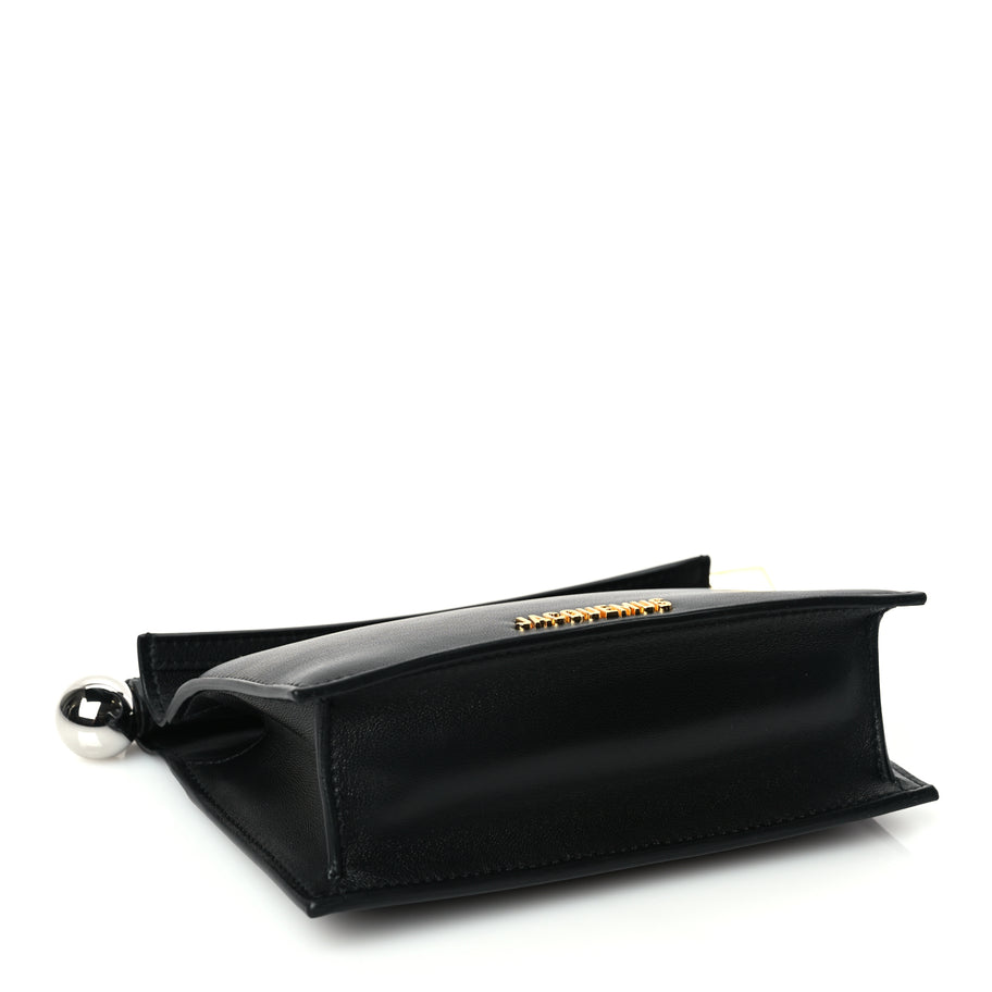 Jacquemus Smooth Calfskin La Petite Pochette Rond Carre Black Image 3