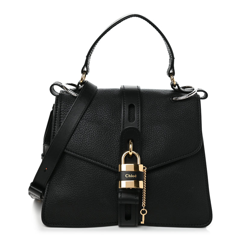  Chloe Grained Calfskin Small Aby Day Shoulder Bag Black