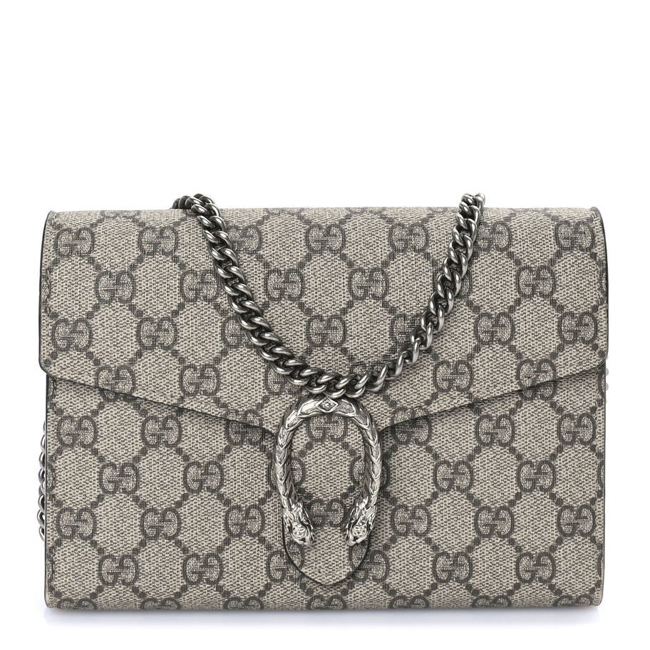 Gucci GG Supreme Monogram Mini Dionysus Chain Wallet Beige Taupe Image 1
