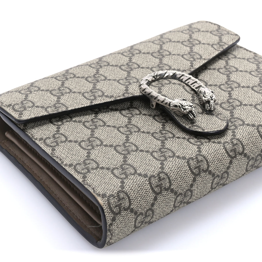 Gucci GG Supreme Monogram Mini Dionysus Chain Wallet Beige Taupe Image 7