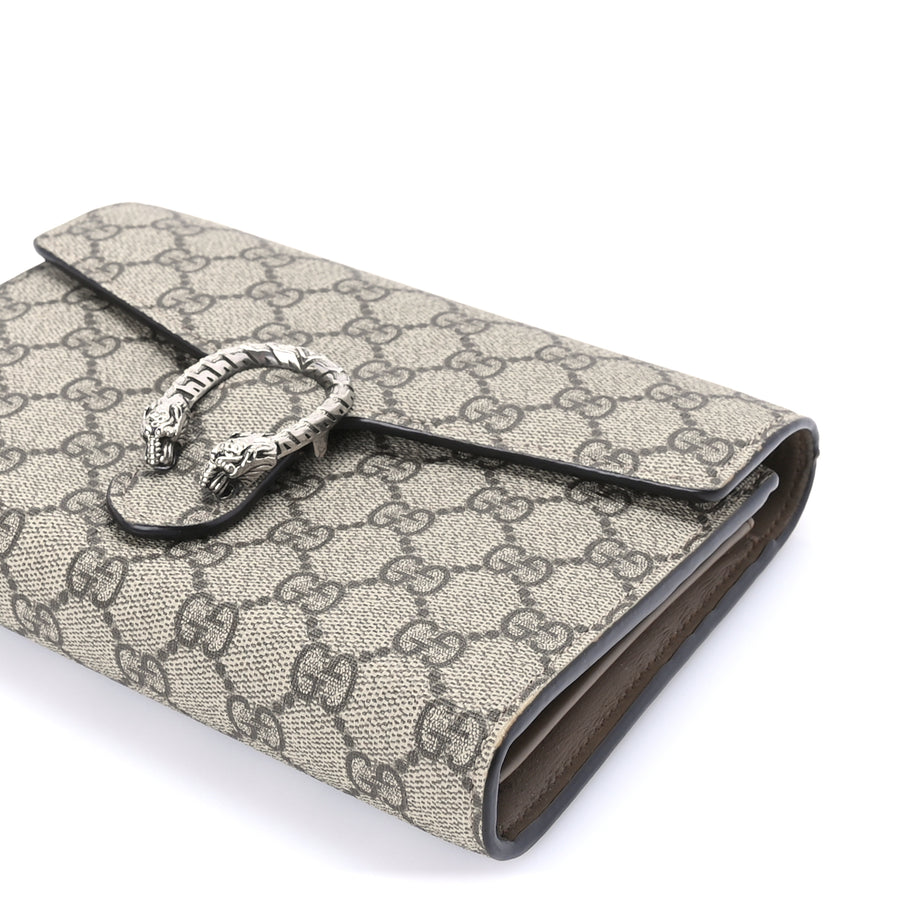 Gucci GG Supreme Monogram Mini Dionysus Chain Wallet Beige Taupe Image 8
