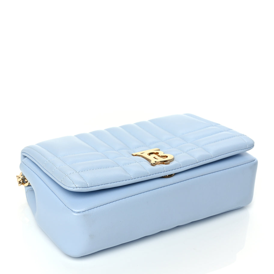 Burberry Lambskin Quilted Small Lola Bag Pale Blue Image 3