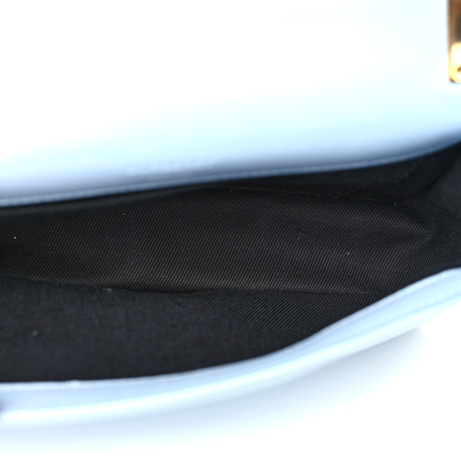 Burberry Lambskin Quilted Small Lola Bag Pale Blue Image 4