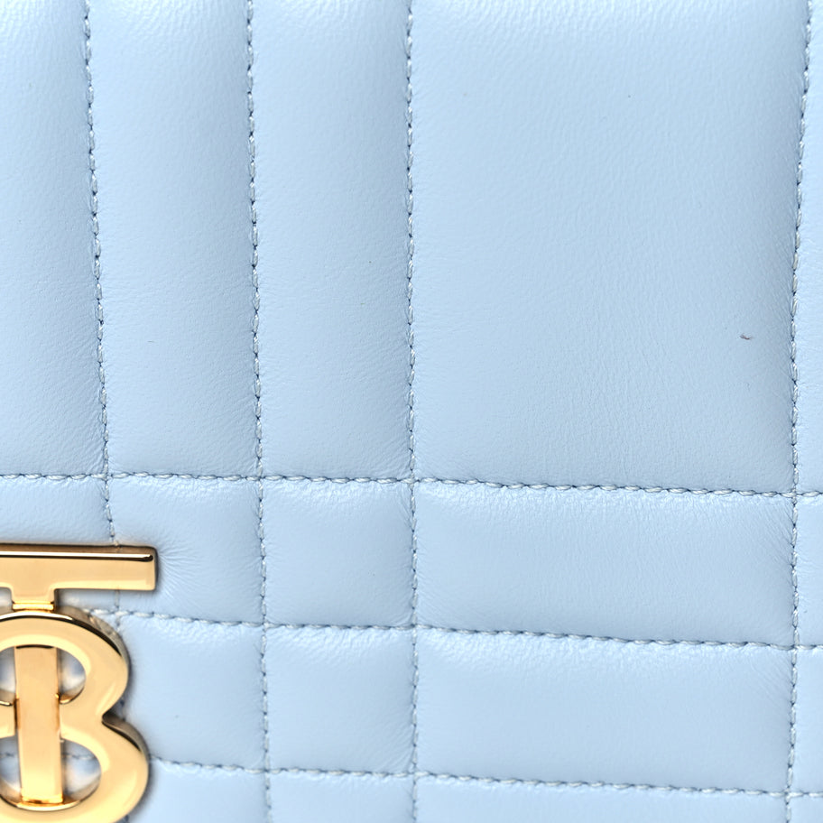 Burberry Lambskin Quilted Small Lola Bag Pale Blue Image 7