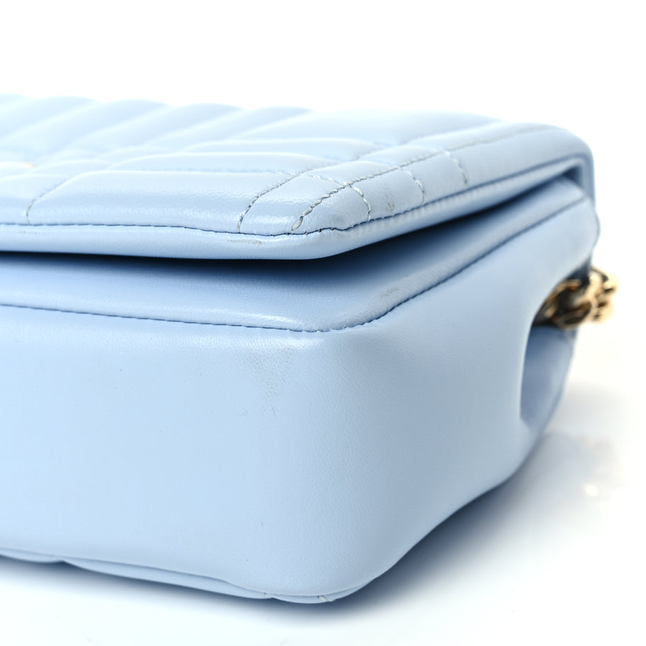Burberry Lambskin Quilted Small Lola Bag Pale Blue Image 9