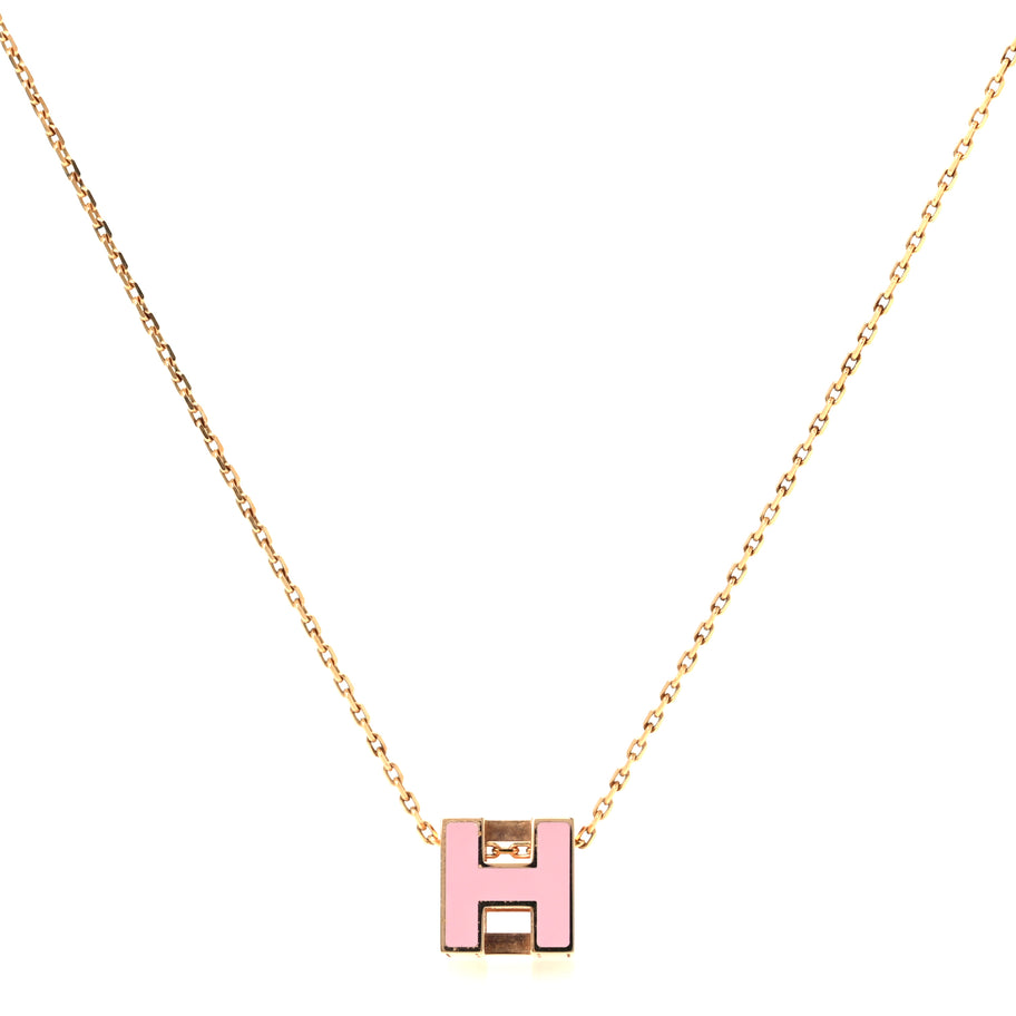 Hermes Gold Lacquered Cage d' Pendant Necklace Image 1