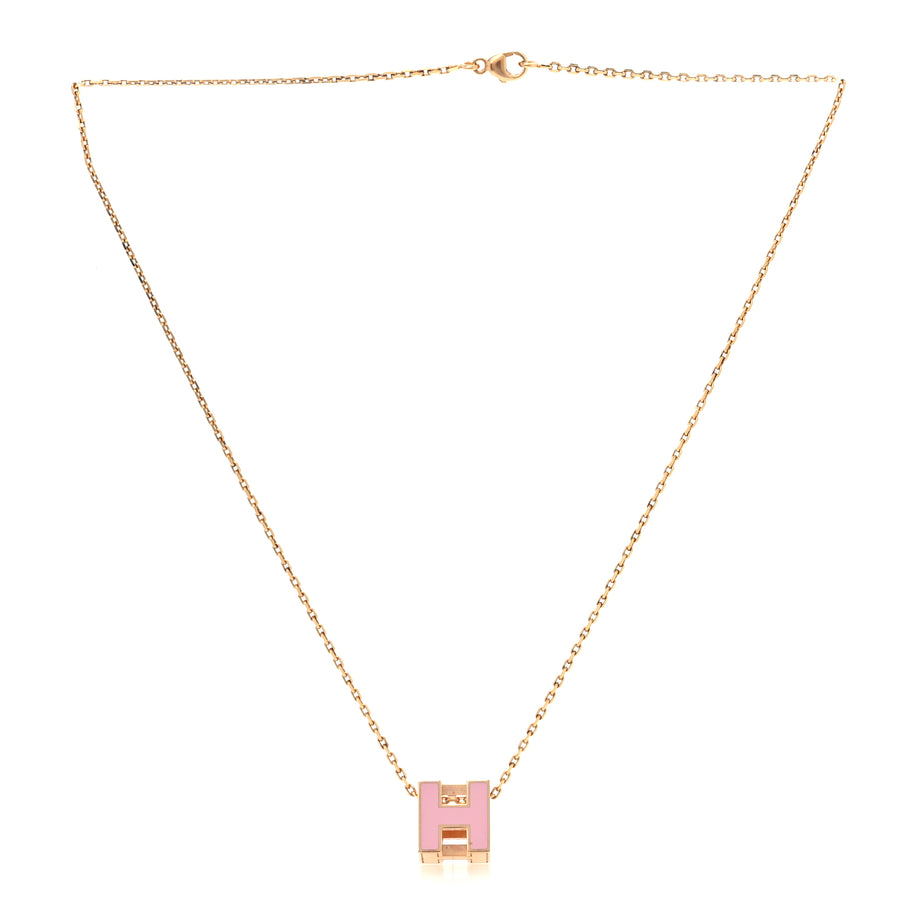 Hermes Gold Lacquered Cage d' Pendant Necklace Image 3
