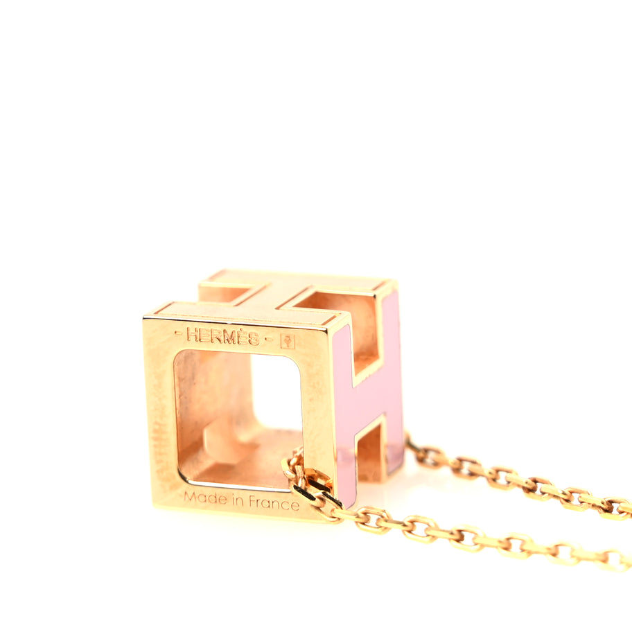 Hermes Gold Lacquered Cage d' Pendant Necklace Image 6