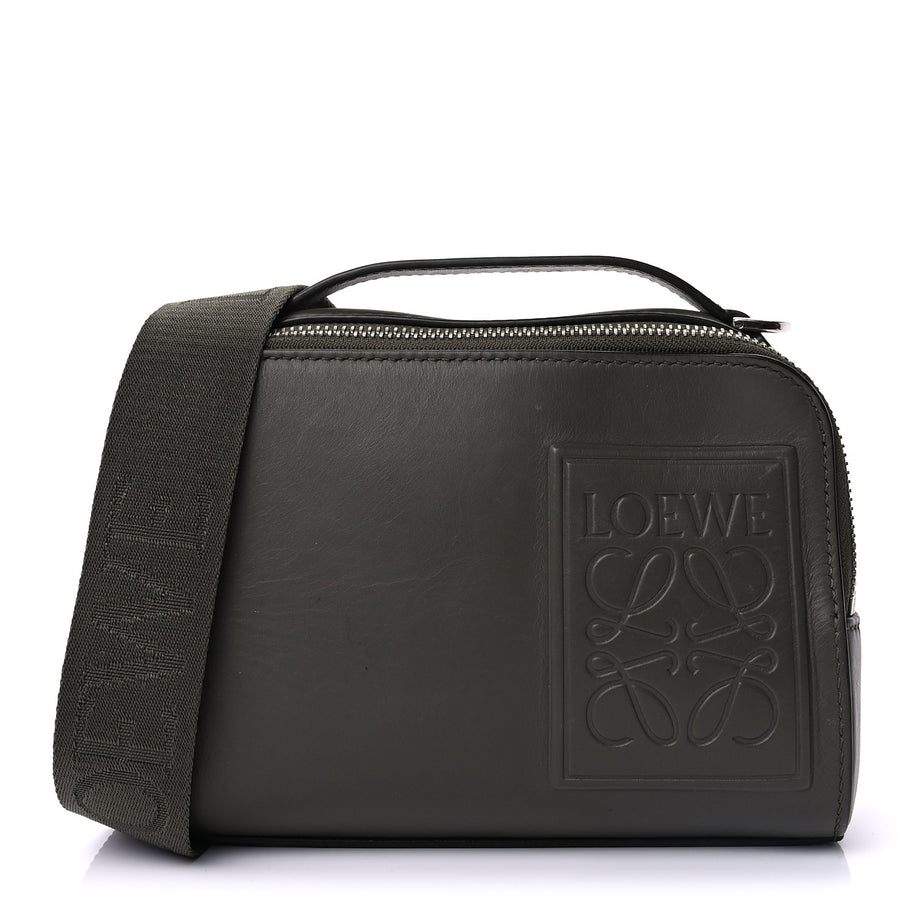Loewe Satin Calfskin Mini Camera Bag Olive Green Image 1
