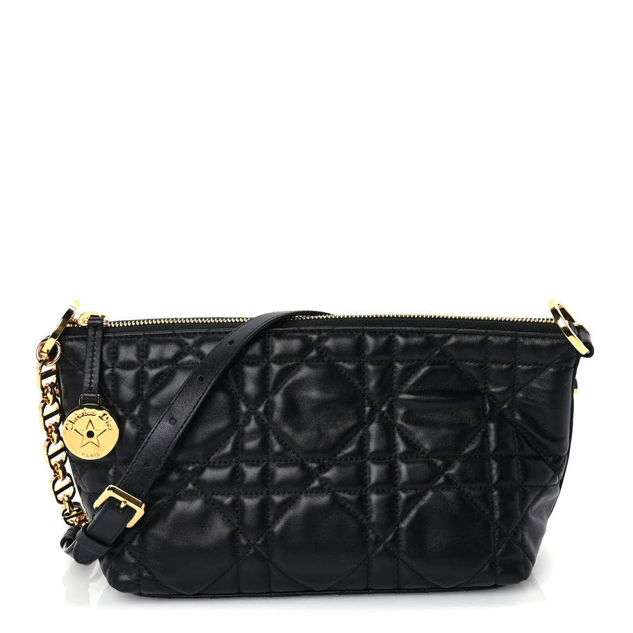 Christian Dior Lambskin Macrocannage DiorStar Hobo Bag Black Image 1