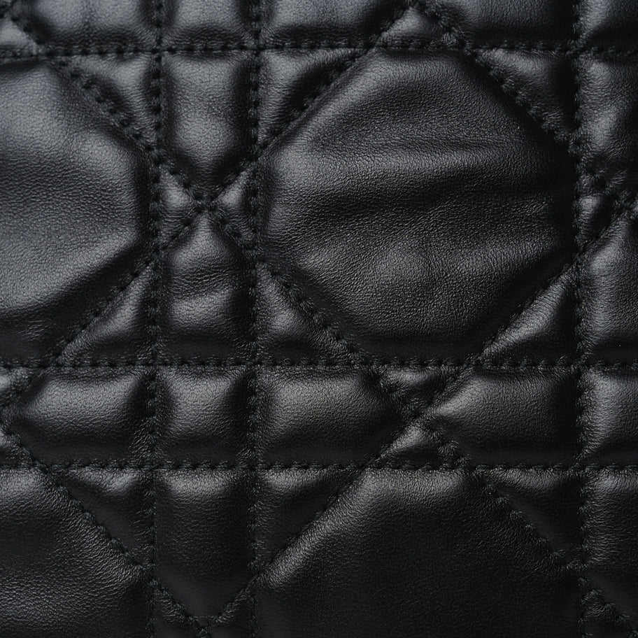 Christian Dior Lambskin Macrocannage DiorStar Hobo Bag Black Image 6