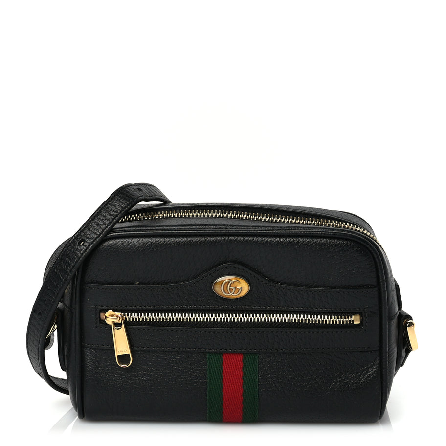 Gucci Calfskin Web Mini Ophidia Shoulder Bag Black Image 1
