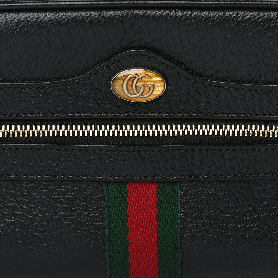 Gucci Calfskin Web Mini Ophidia Shoulder Bag Black Image 6