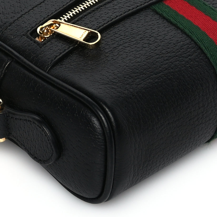 Gucci Calfskin Web Mini Ophidia Shoulder Bag Black Image 7
