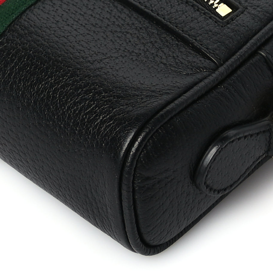 Gucci Calfskin Web Mini Ophidia Shoulder Bag Black Image 8