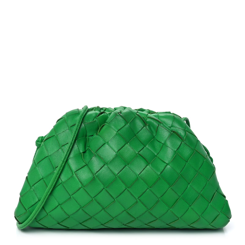  Bottega Veneta Nappa Intrecciato The Mini Pouch Clutch  Parakeet