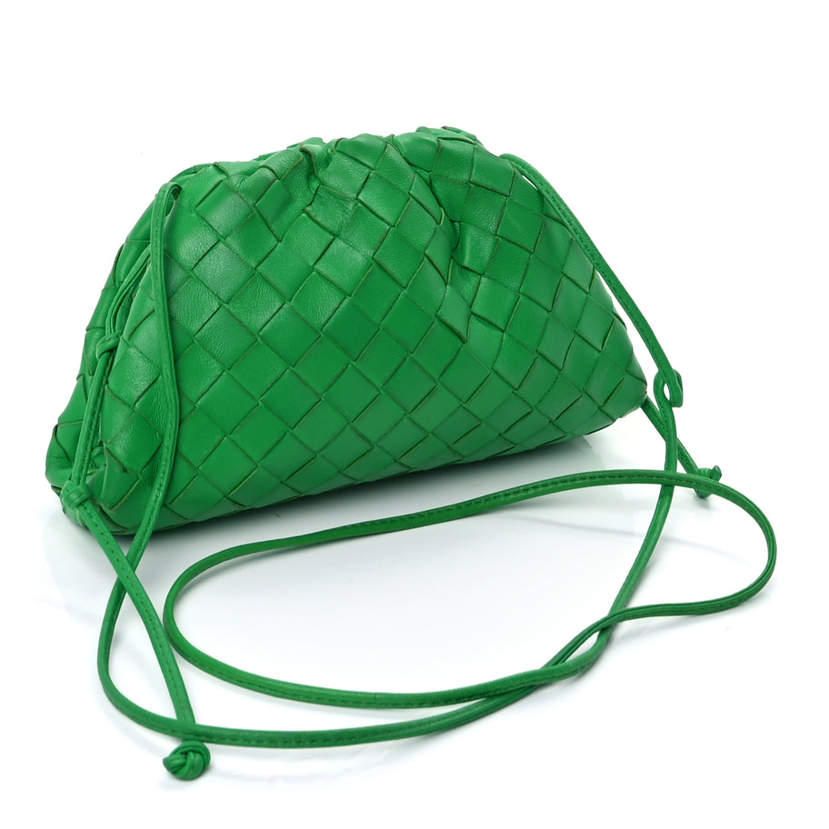 Bottega Veneta Nappa Intrecciato The Mini Pouch Clutch Parakeet