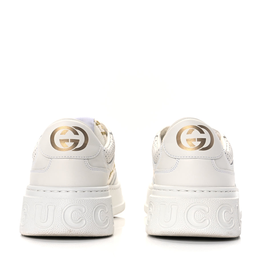 Gucci Dali Soft Calfskin GG Tennis Embossed Perforated Womens Platform 55mm Sneakers White Gold Image 6