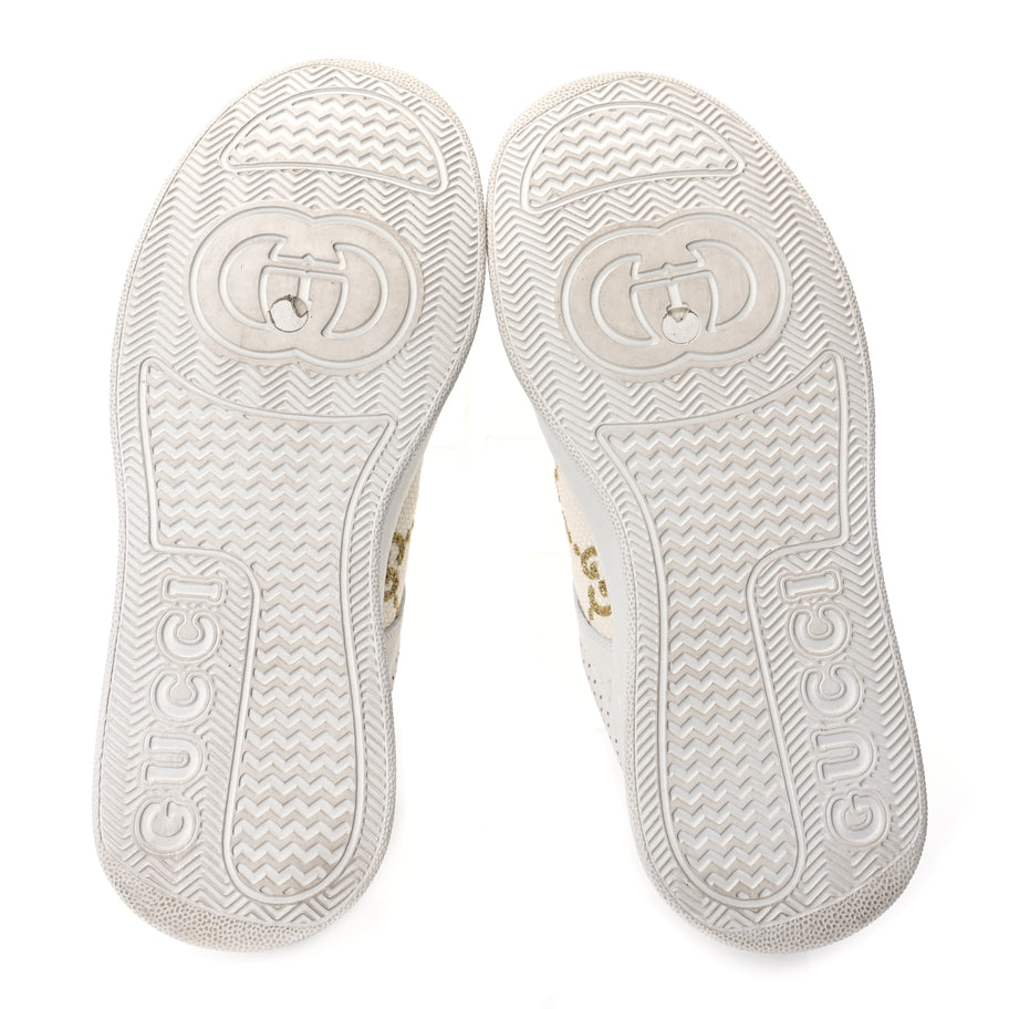 Gucci Dali Soft Calfskin GG Tennis Embossed Perforated Womens Platform 55mm Sneakers White Gold Image 7