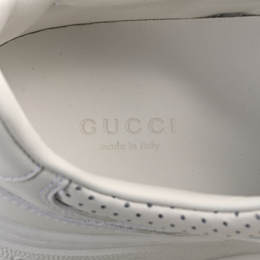 Gucci Dali Soft Calfskin GG Tennis Embossed Perforated Womens Platform 55mm Sneakers White Gold Image 8