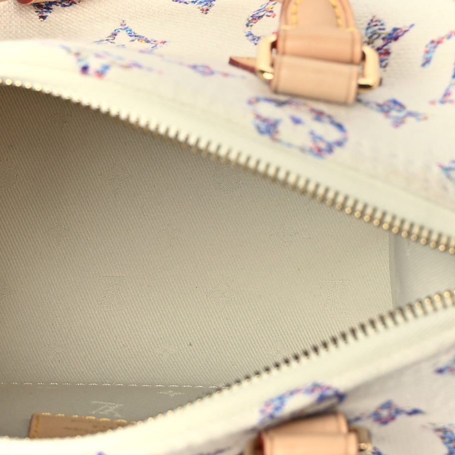 Louis Vuitton Monogram Jacquard Fabric Speedy Bandouliere 20 Multicolor Beige Image 4