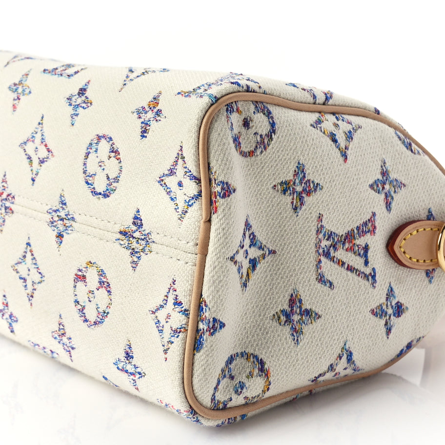 Louis Vuitton Monogram Jacquard Fabric Speedy Bandouliere 20 Multicolor Beige Image 8