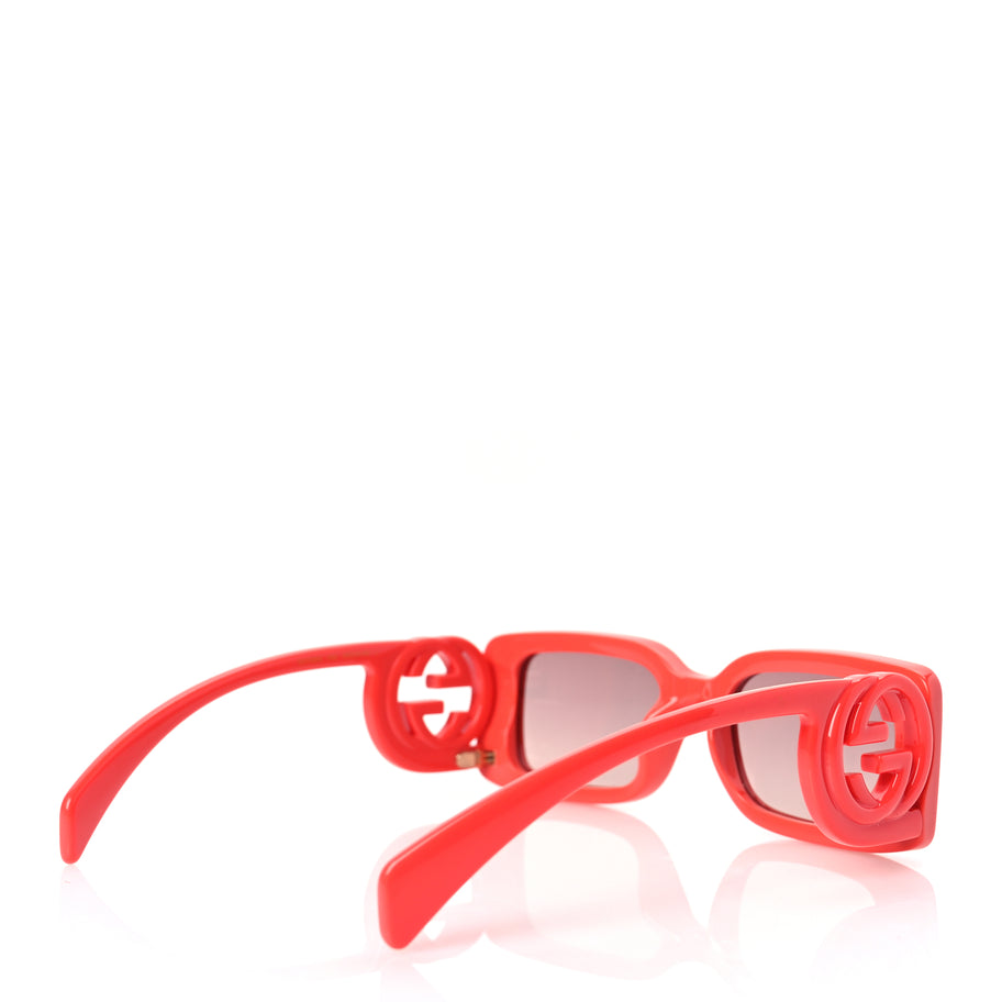 Gucci Acetate Chaise Rectangler Frame Sunglasses GG1325S Salmon Pink Image 3