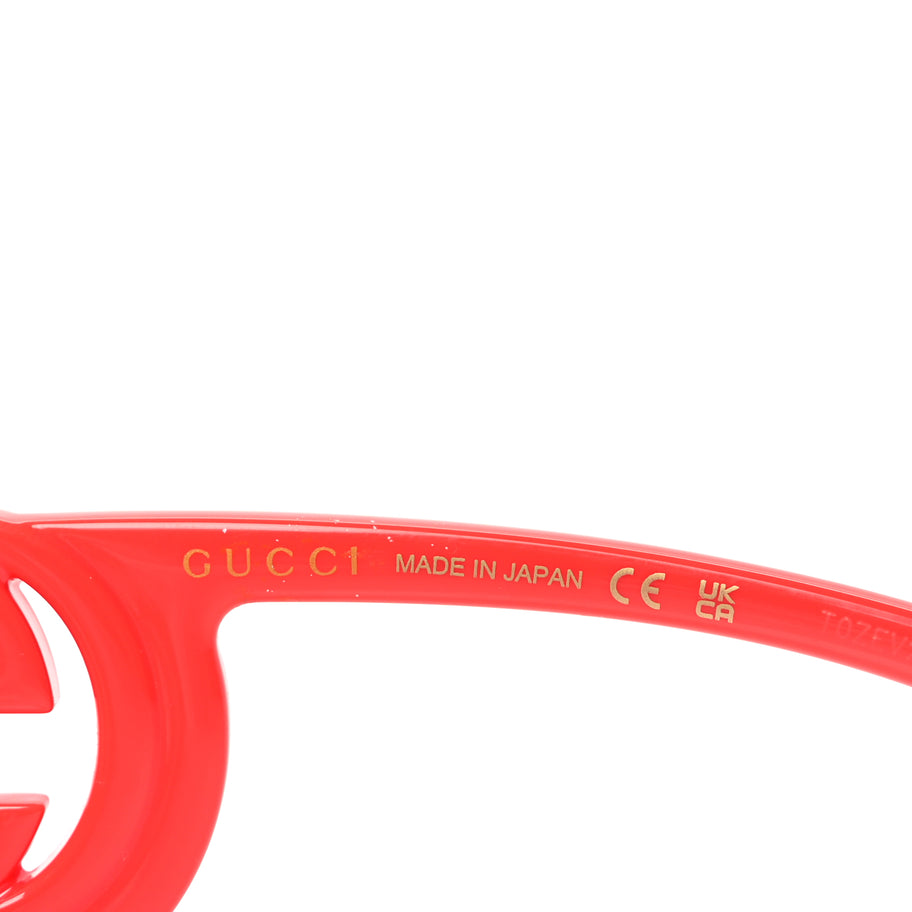 Gucci Acetate Chaise Rectangler Frame Sunglasses GG1325S Salmon Pink Image 4