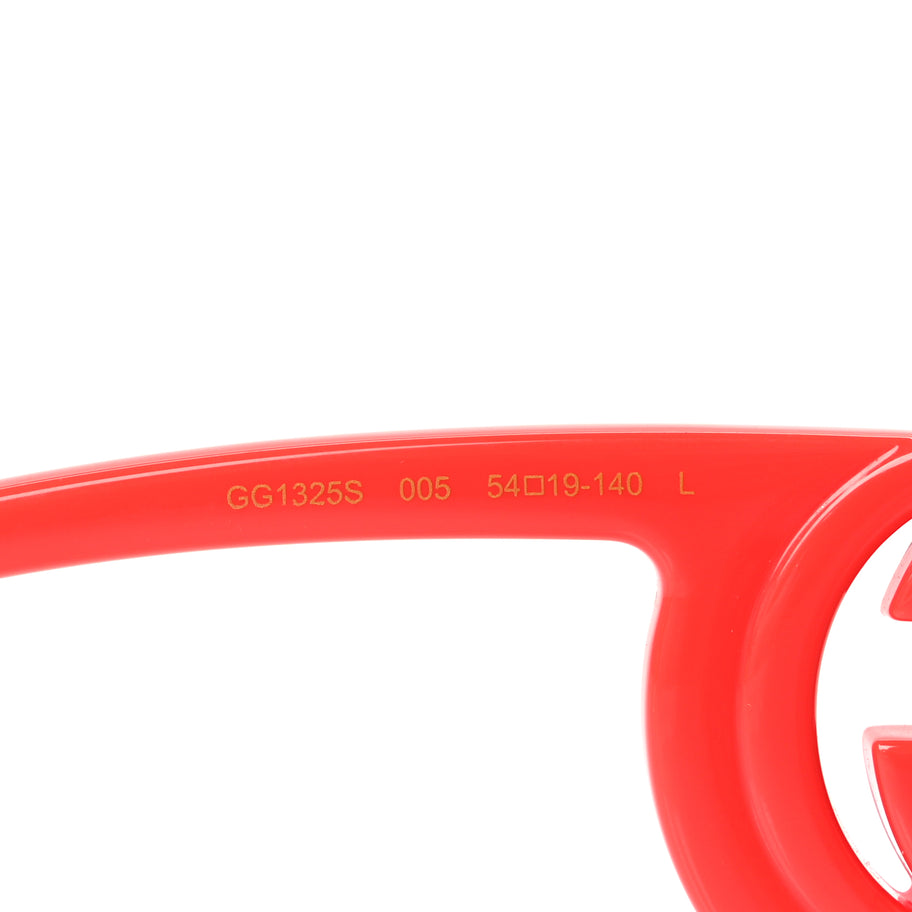 Gucci Acetate Chaise Rectangler Frame Sunglasses GG1325S Salmon Pink Image 5