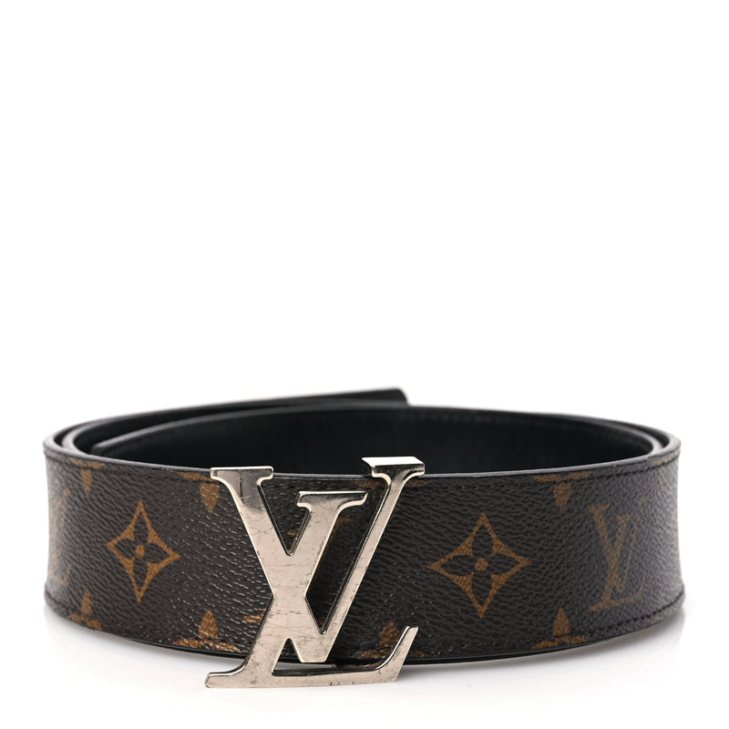  Louis Vuitton Calfskin Monogram 40mm LV Initiales Reversible Belt 95 38 Black