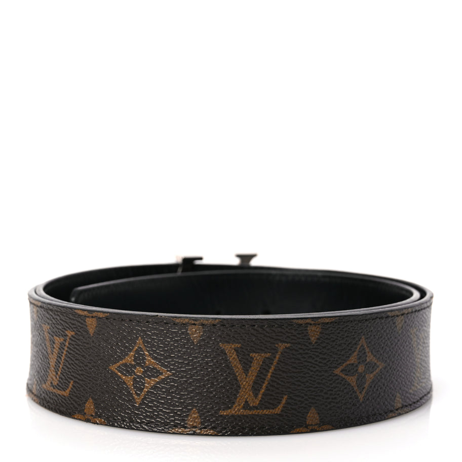 Louis Vuitton Calfskin Monogram 40mm LV Initiales Reversible Belt 95 38 Black Image 2