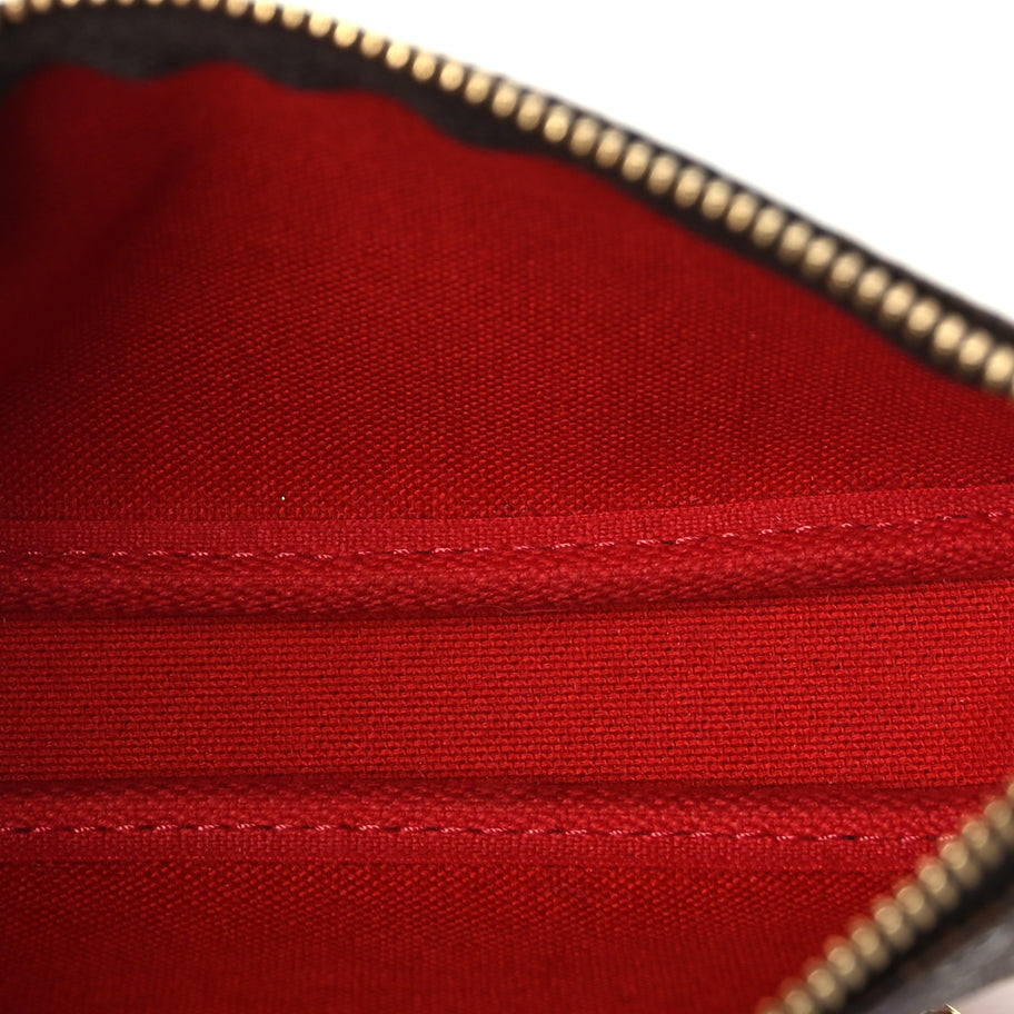 Louis Vuitton Damier Ebene 2019 Christmas Animation Mini Pochette Accessories Red Image 4