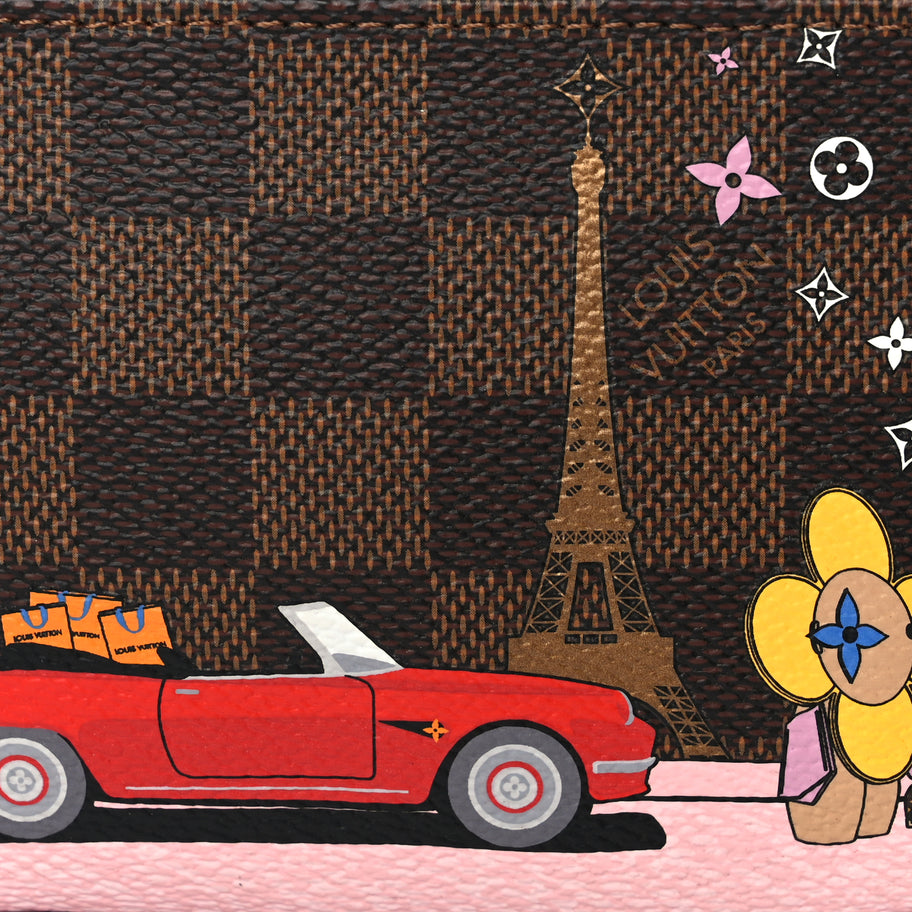 Louis Vuitton Damier Ebene 2019 Christmas Animation Mini Pochette Accessories Red Image 6