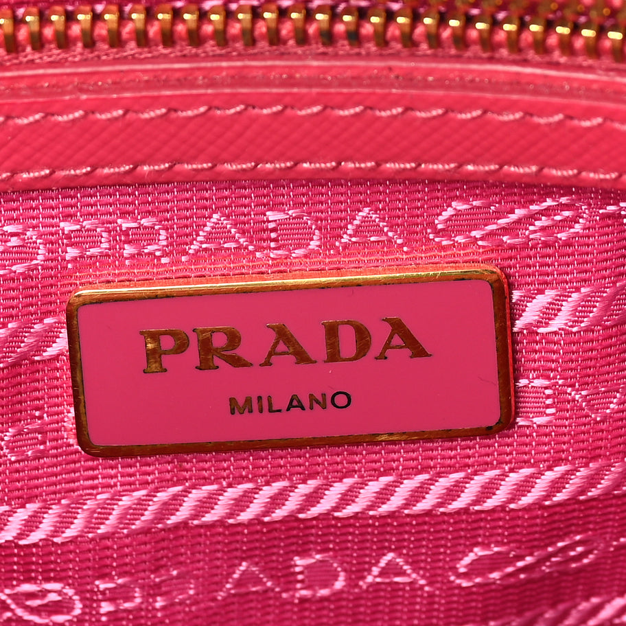 Prada Saffiano Vernice Mini Galleria Double Zip Tote Peonia Image 5