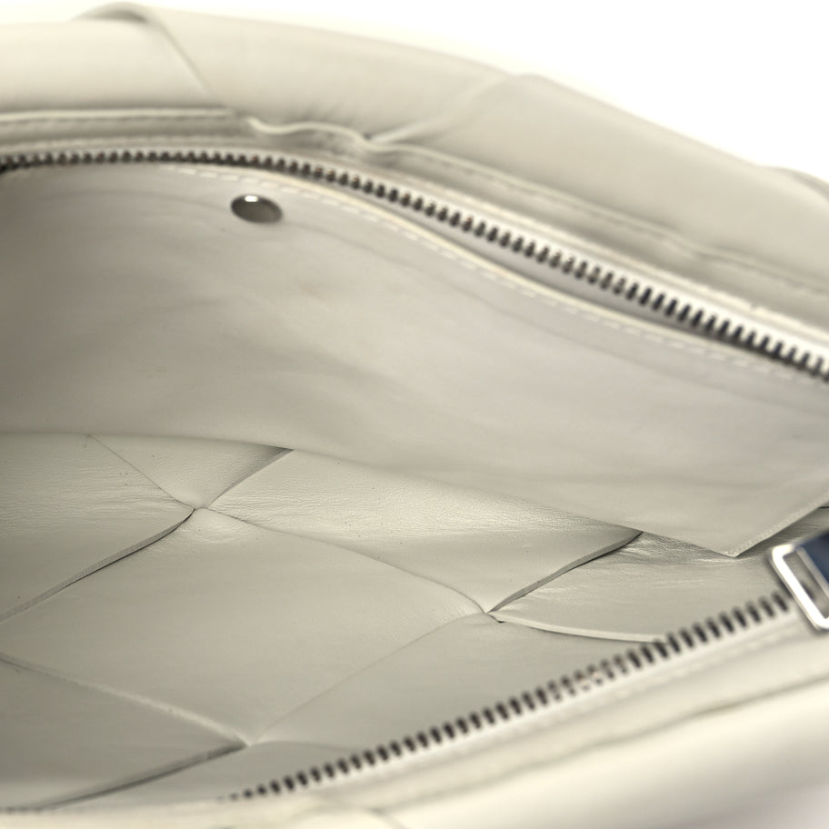 Bottega Veneta Nappa Maxi Blown Up Intrecciato Pouch Clutch  Optic White Image 5