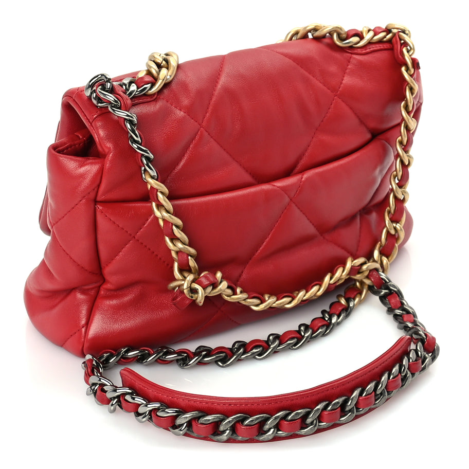 Chanel Lambskin Quilted Medium Chanel 19 Flap  Red Image 2