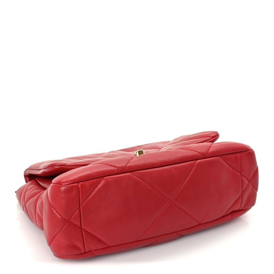 Chanel Lambskin Quilted Medium Chanel 19 Flap  Red Image 3