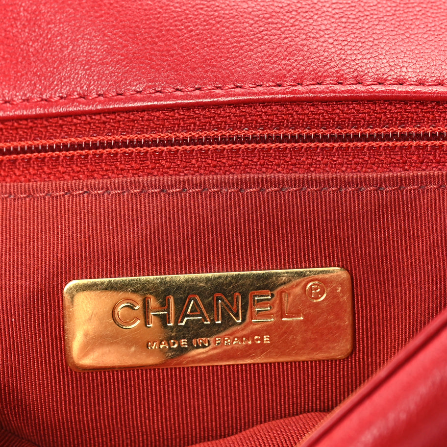 Chanel Lambskin Quilted Medium Chanel 19 Flap  Red Image 5