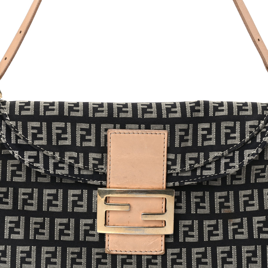Fendi Zucchino Baguette Black Image 6