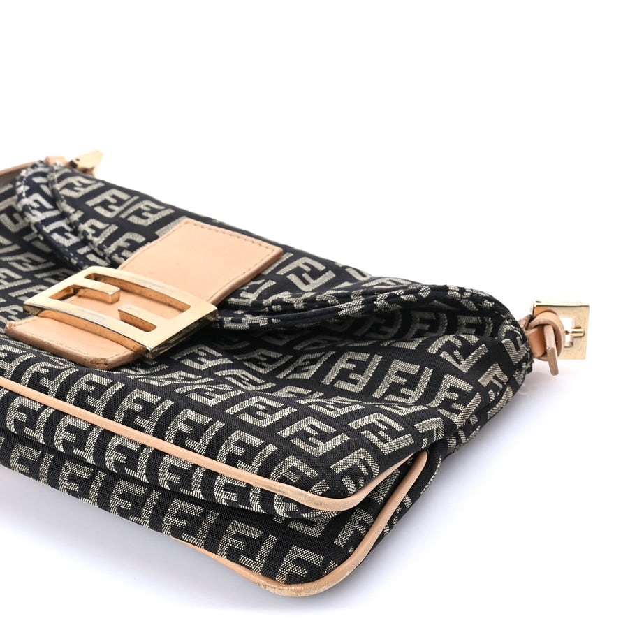 Fendi Zucchino Baguette Black Image 8