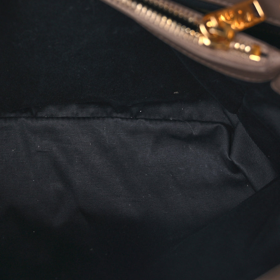 Saint Laurent Suede Y Quilted Monogram Medium Loulou Chain Satchel Taupe Image 4