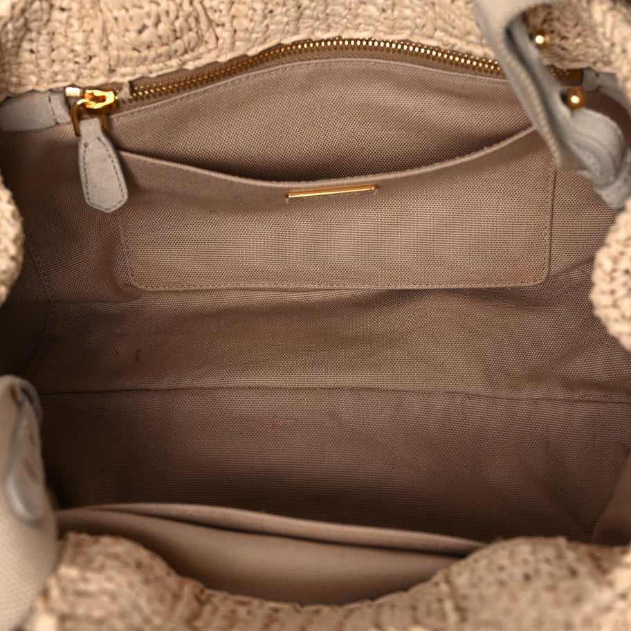 Prada Raffia Small Canapa Tote Naturale Image 4